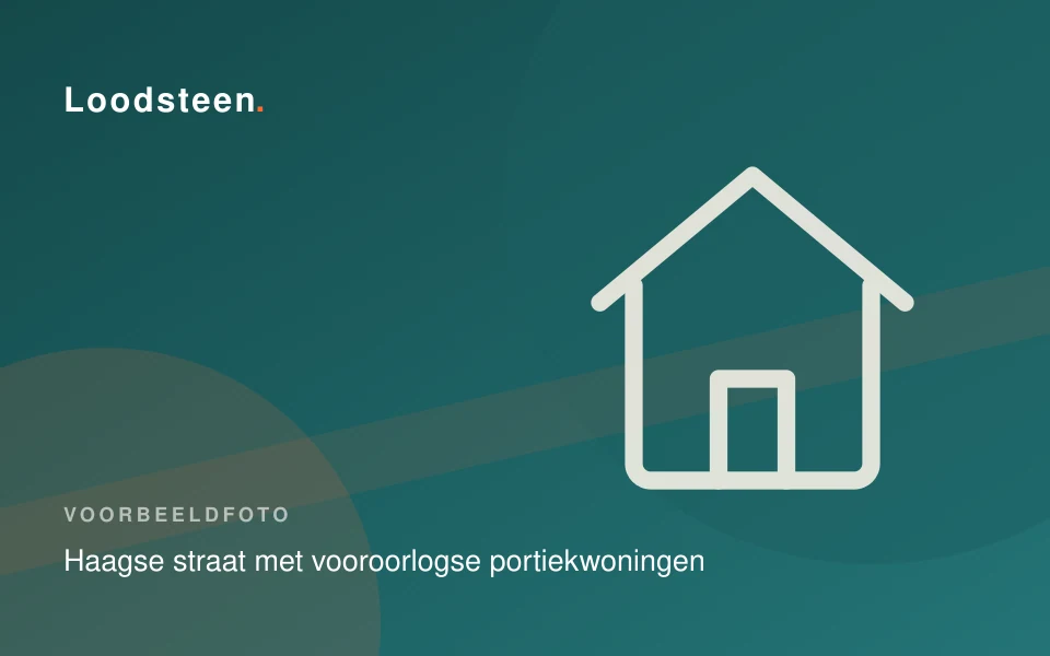 Haagse straat met vooroorlogse portiekwoningen en een bestelbus voor de deur
