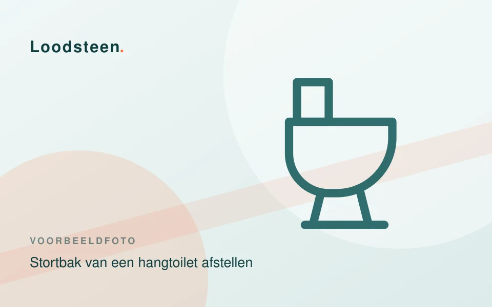 Loodgieter stelt het vlotterventiel in de stortbak van een hangtoilet af
